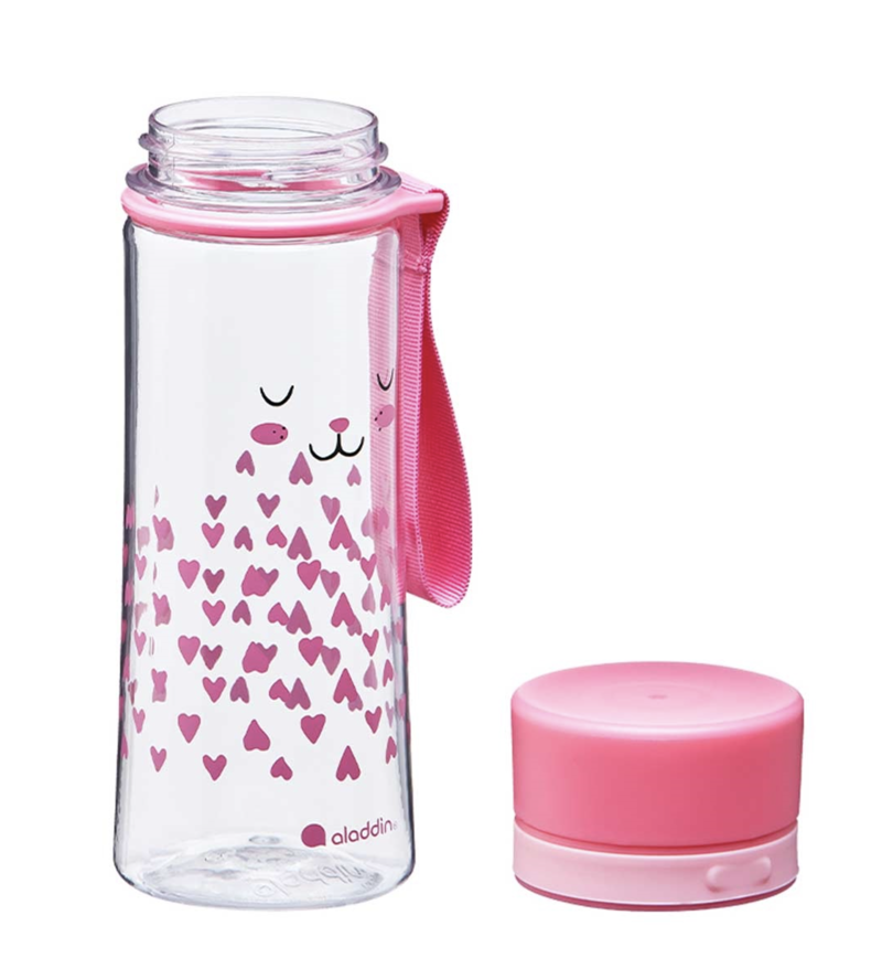 Aladdin Aveo Sustainable Tritan 350ml Kids Water Bottle Clear/Pink Bunny-2